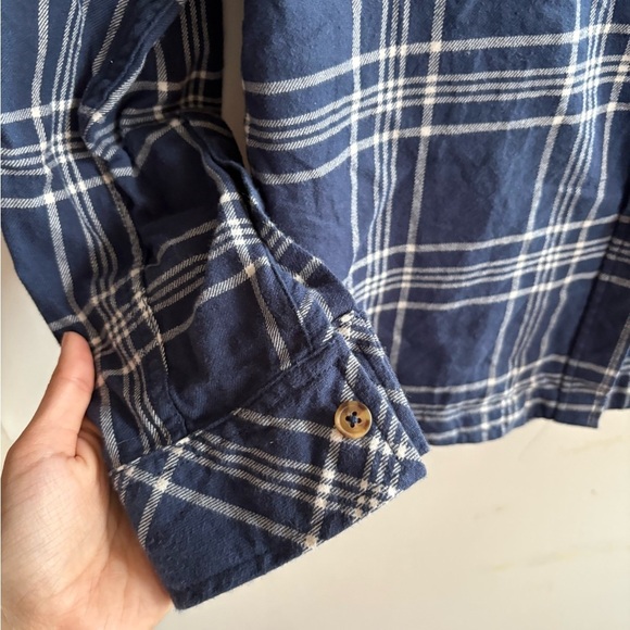 Frank. by Frank And Oak 100 % Organic Cotton Blue Plaid Button-down Shirt Med - Picture 6 of 8